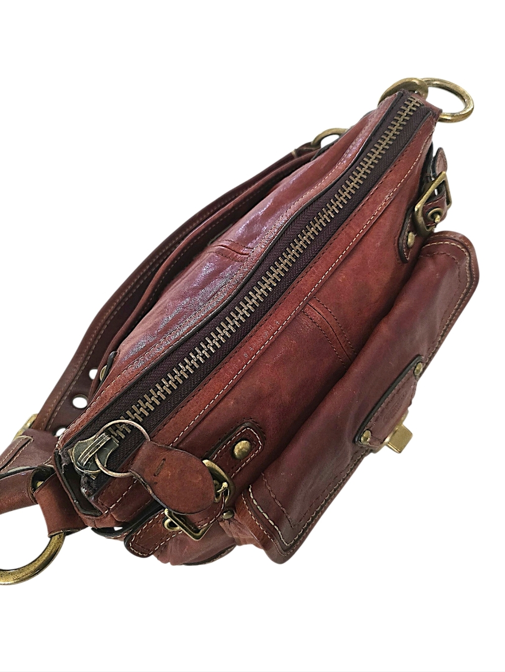 Vintage COACH Legacy 65th Turnlock Leather Shoulder Bag Brown 11127 Y2K - Picture 4 of 16